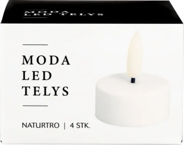 Led Telys 4stk 3,9x4,7cm Hvit Moda