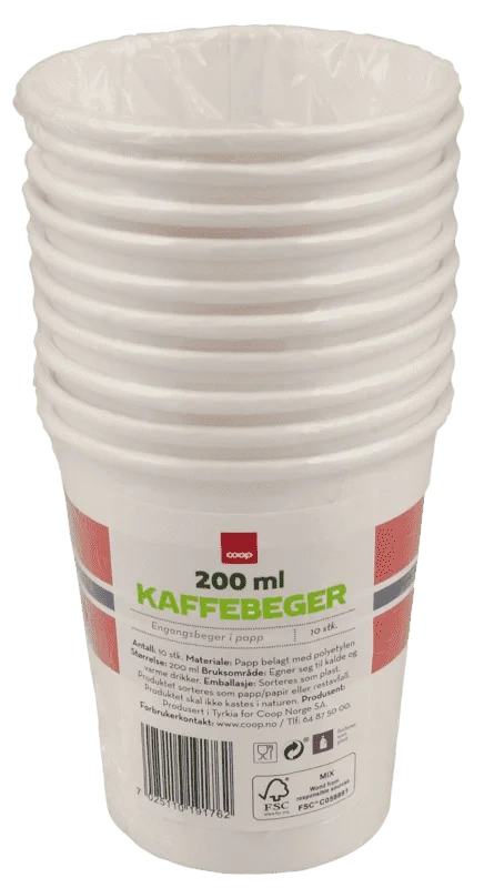 Coop Kaffebeger 200ml 10pk
