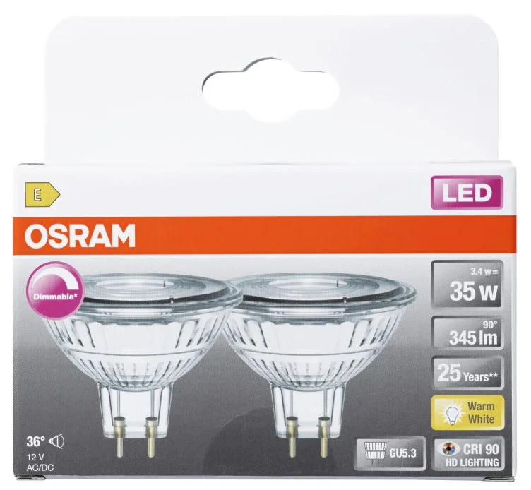 Led Spot Par16 35 Dim Gu5.3 2pk