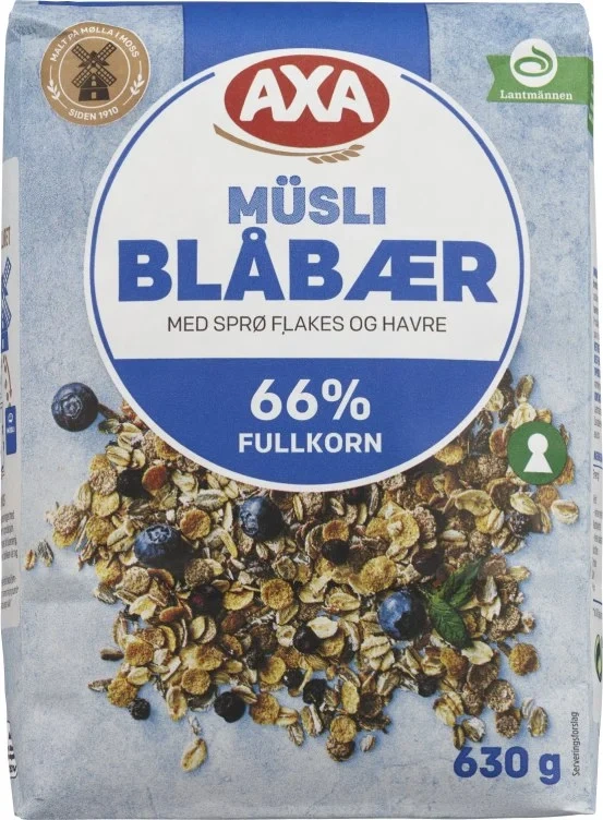 Musli Blåbær 630g Axa