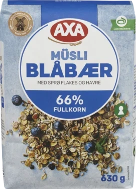 Müsli Blåbær 630g Axa