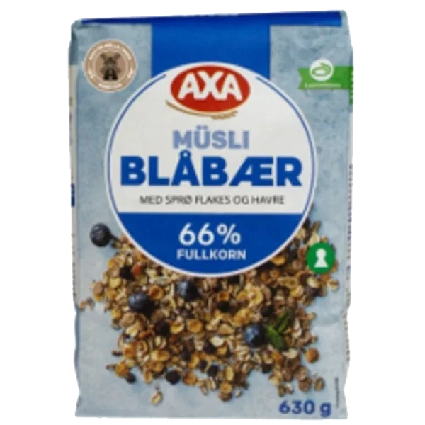 Musli Blåbær 630g Axa