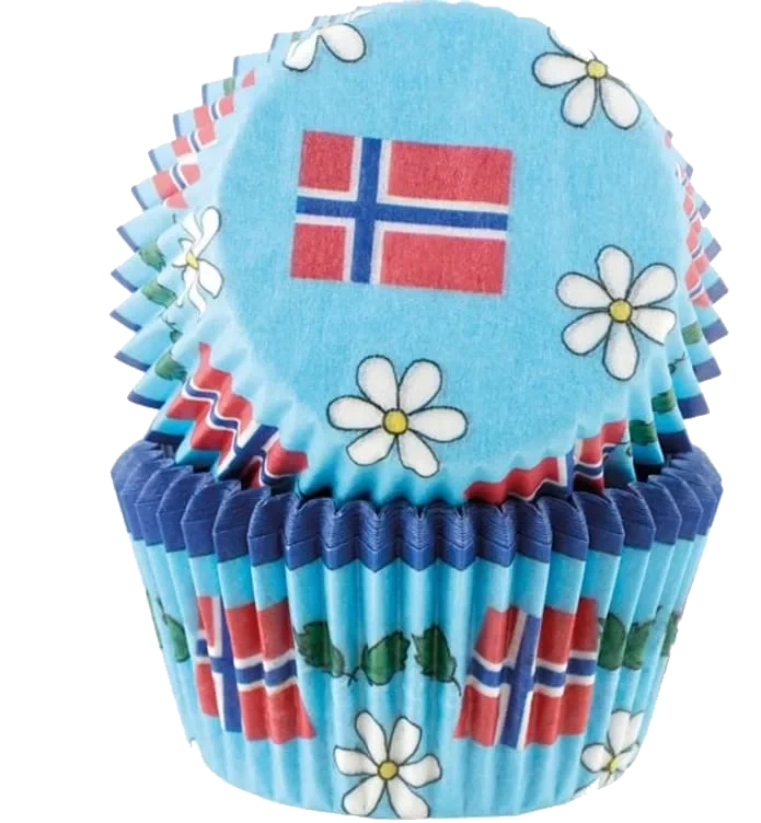 Muffinsformer Norske Flagg 50stk Cacas