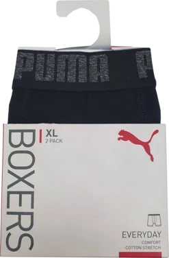 Puma Herre Boxer Basic 2 Pk Black/black Xl