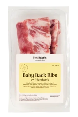 Heldiggris Baby Back Ribs av Frilandsgris 500g