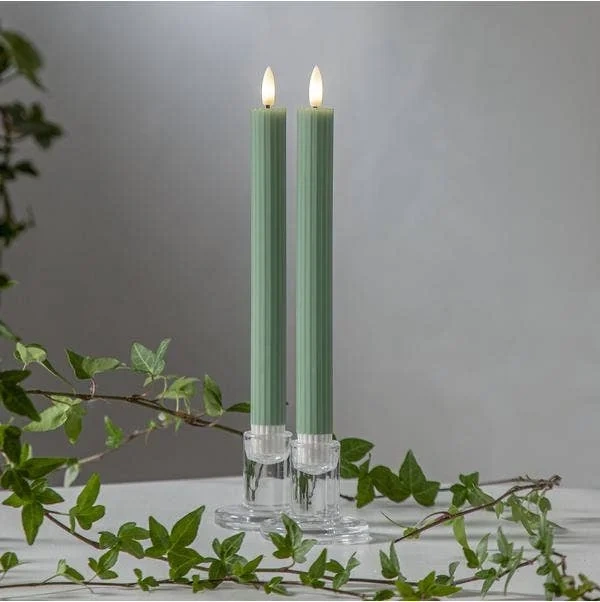 Antikljus LED Flamme Stripe Grön 25cm