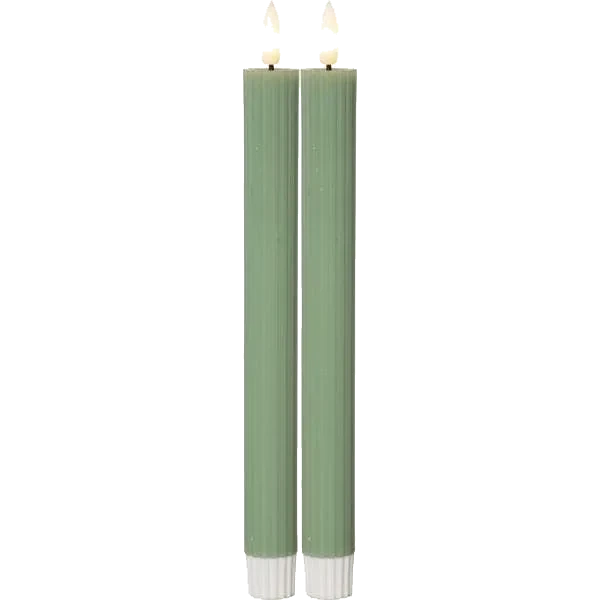 Antikljus LED Flamme Stripe Grön 25cm