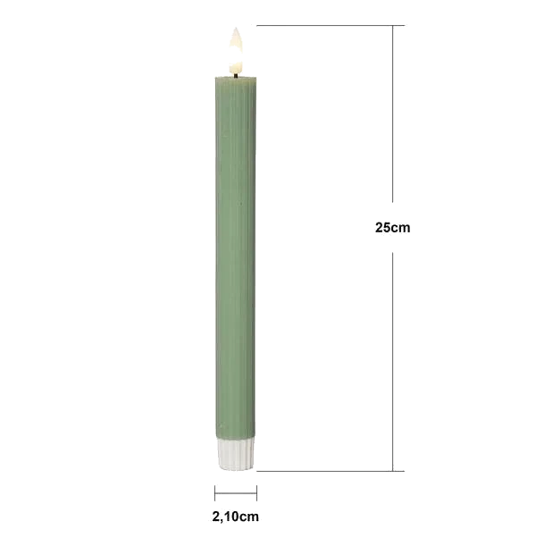 Antikljus LED Flamme Stripe Grön 25cm