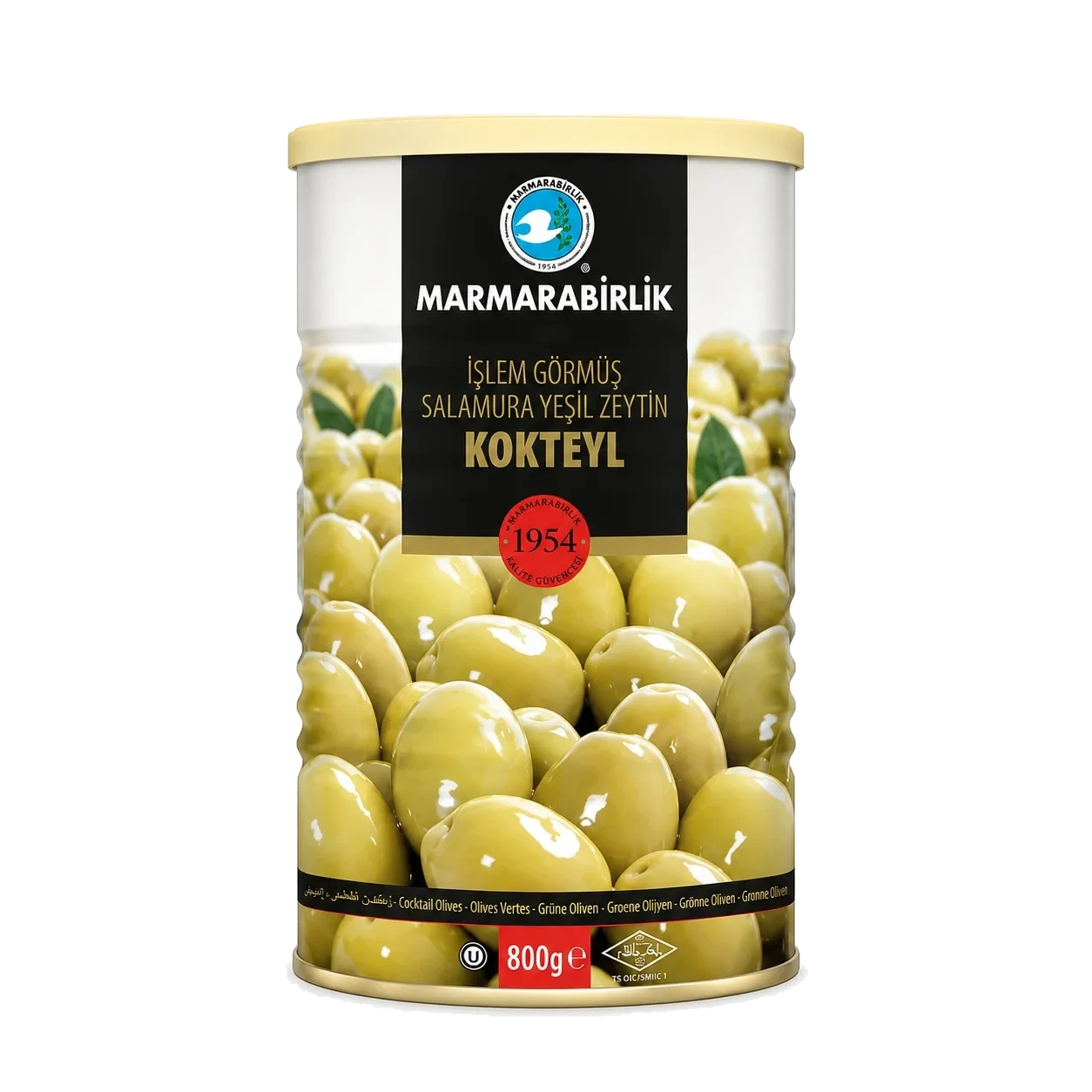 Marmarabirlik Grønne Oliven Koktel 800g