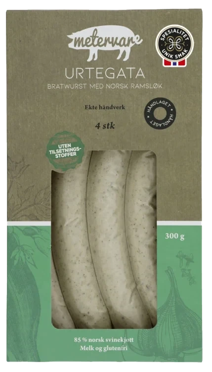 Urtegata - Kokt Bratwurst med Ramsløk