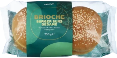 Brioche Burger Buns With Seasame Seeds 4 Pack