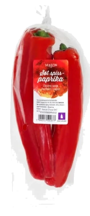Paprika Rød Søt Spiss 2pk 200g