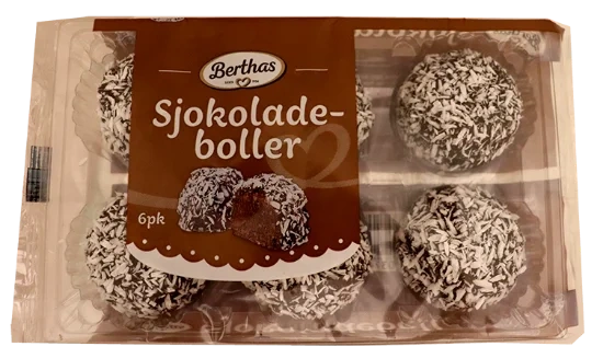 Berthas Sjokoladeboller 6pk 198g