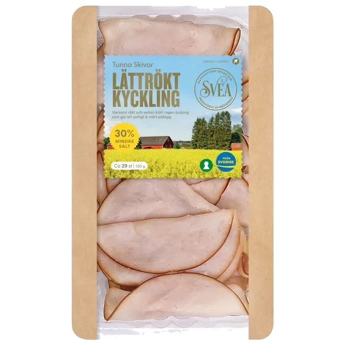 Kyckling Lättrökt Tunna skivor 150g Svea