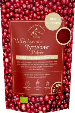Viltvoksende Tyttebærpulver, 50g