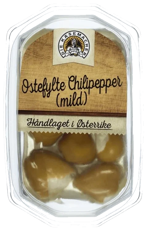 Ostefylt Chilipepper Mild 140g Die Käsemacher