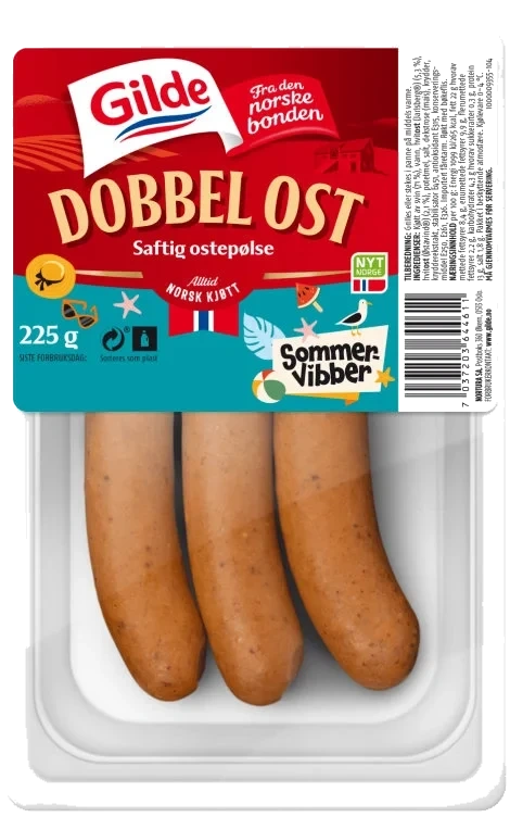 Spesialpølse Dobbel Ost 225g Enh