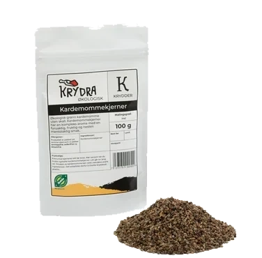 Kardemommekjerner, 100gr Hel, Økologisk Krydra