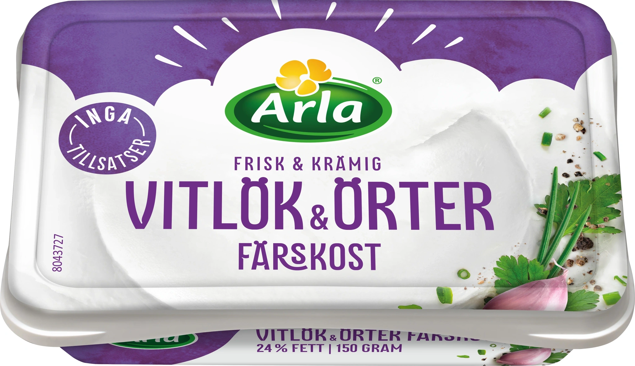 Färskost Vitlök / Örter 24% 150g