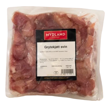 Svin Grytekjøtt 21x20mm Ca 10kg Kart Frys Mydland