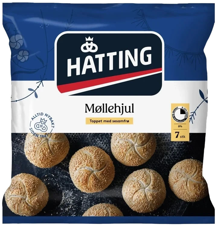 Møllehjul Sesamfrø 7stk 450g Hatting