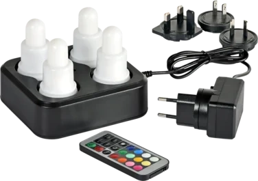 Led Set Plug Flex 70x40mm Flerfarg og Hvit 4 stk Duni