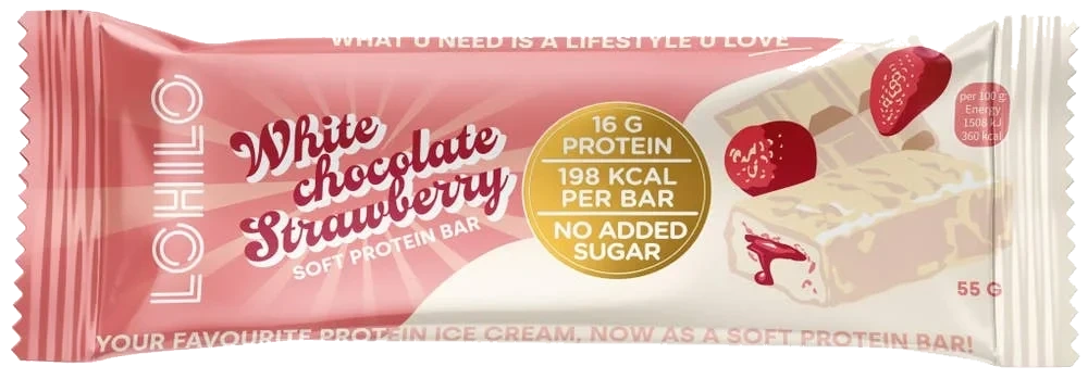 Lohilo proteinbar Strawberry white