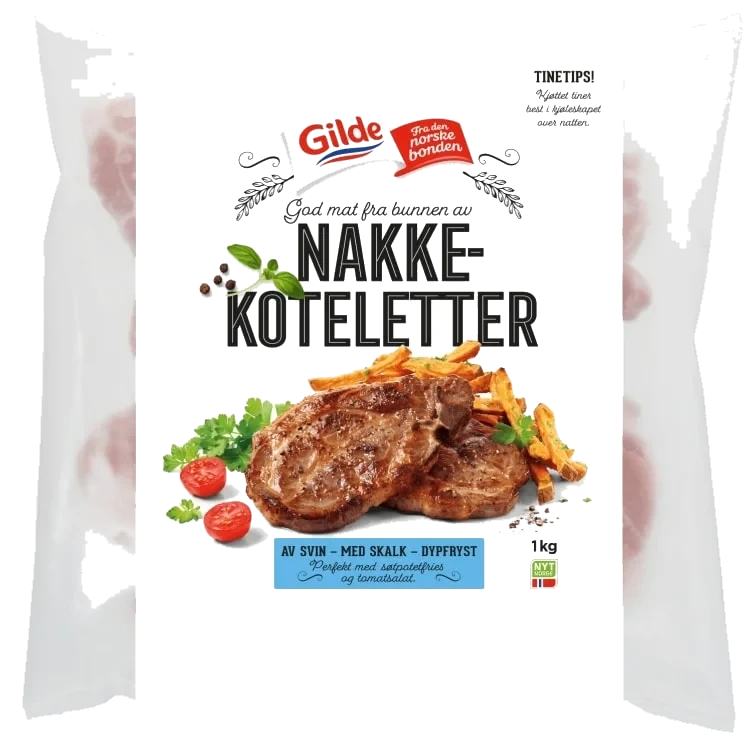 Svin Nakkekotelett m/Skalk 1kg Gilde