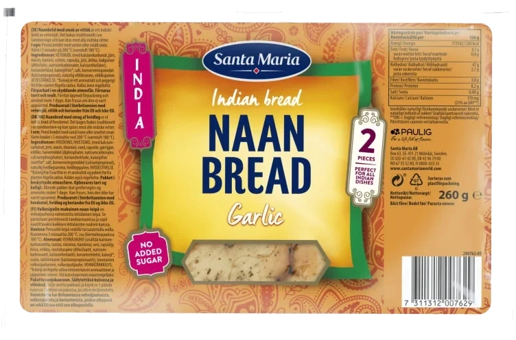 Naan Brød Garlic 260g St.Maria