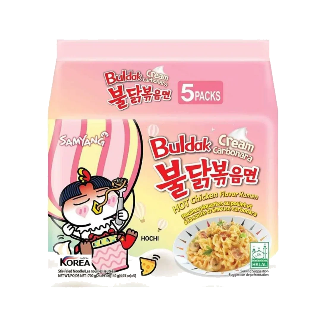Samyang Hot Chicken Flavor Dried Ramen Cream Carbonara 700 g ( 5 x 140 g )
