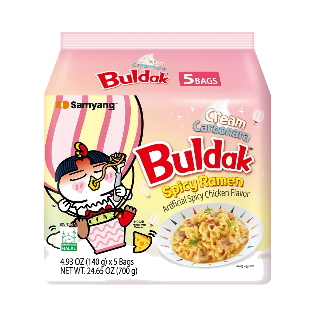Samyang Hot Chicken Flavor Dried Ramen Cream Carbonara 700 g ( 5 x 140 g )