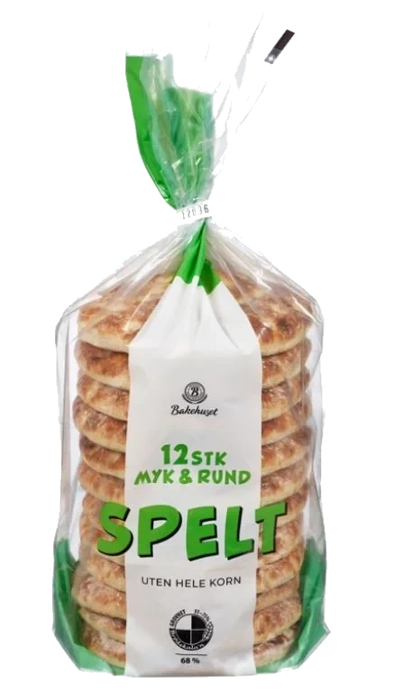 Myk&Rund Spelt 12stk 450g Bakehuset