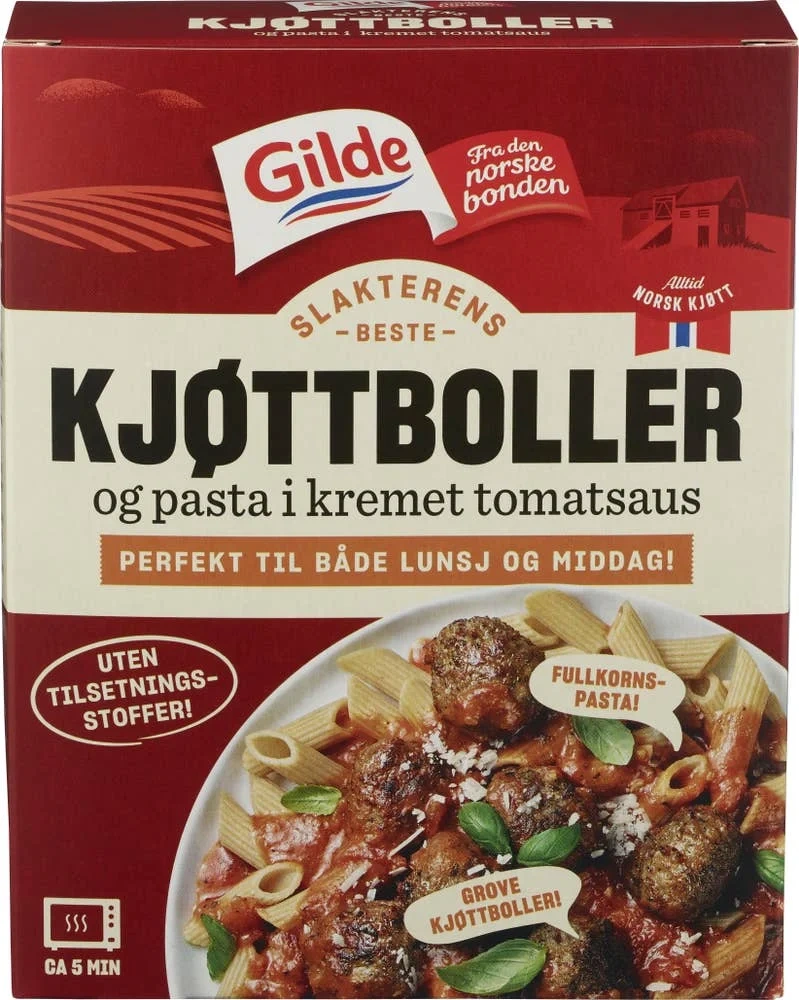Kjøttboller & pasta i tomatsaus