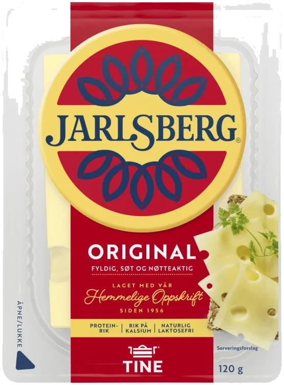 Jarlsberg 27% skivet 120g Tine