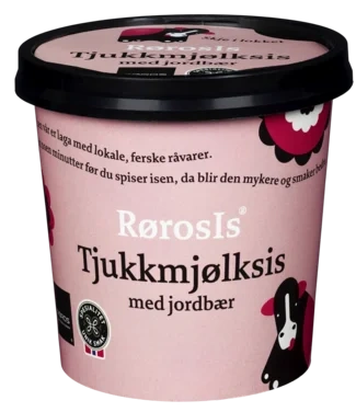Rørosis Tjukkmjølksis m Jordbær 130ml