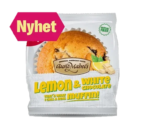 Muffins Sitron&Hvit Sjokolade Aunt Mabels 100g