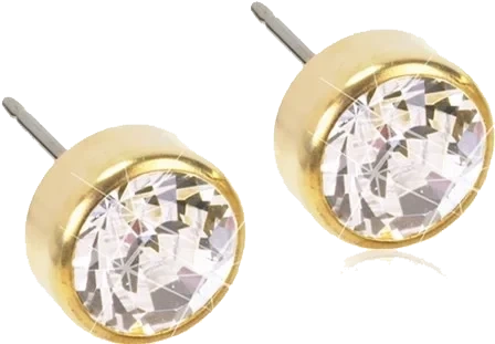 Blomdahl Golden Titanium Crystal Bezel 4 mm