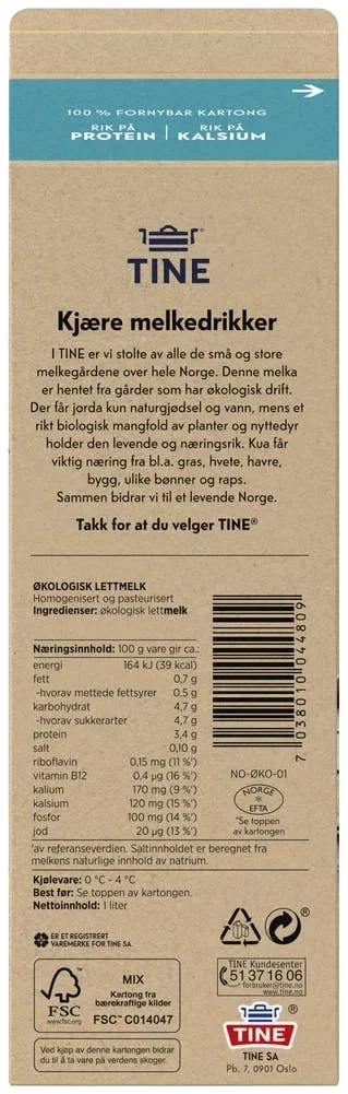Økologisk lettmelk