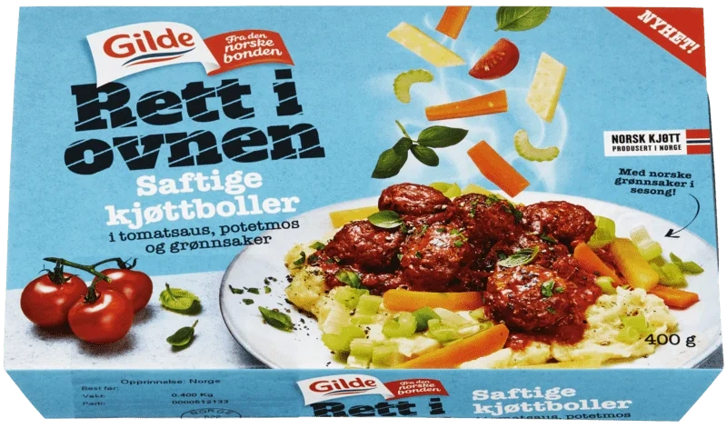 Gilde Rett i Ovnen Kjøttboller med Tomatsaus 400g