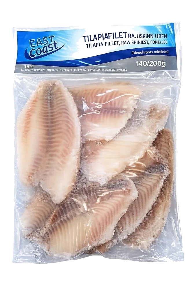 Tilapia fiskefilet 140/200 Rå Uten Bein og Skinn