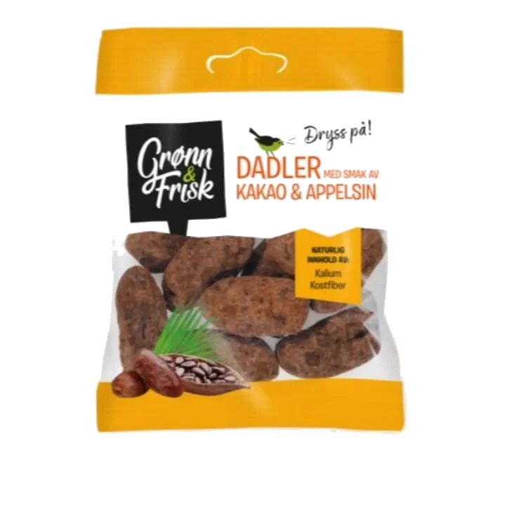 Dadler m/Kakao&Appelsin 90g Grønn&Frisk