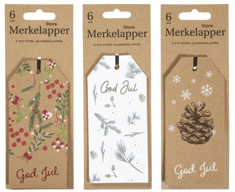 Merkelapper Kraft Store 6stk