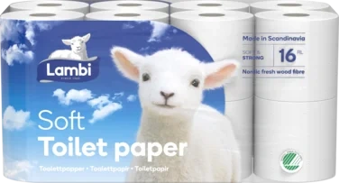 Lambi Toalettpapir 150 Ark 16pk Hvit