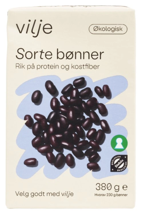 Bønner Sorte Økologisk 380g Vilje