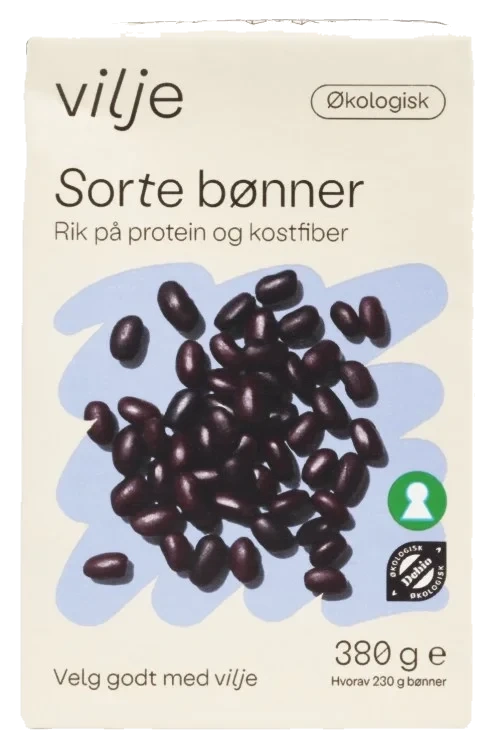 Bønner Sorte Økologisk 380g Vilje