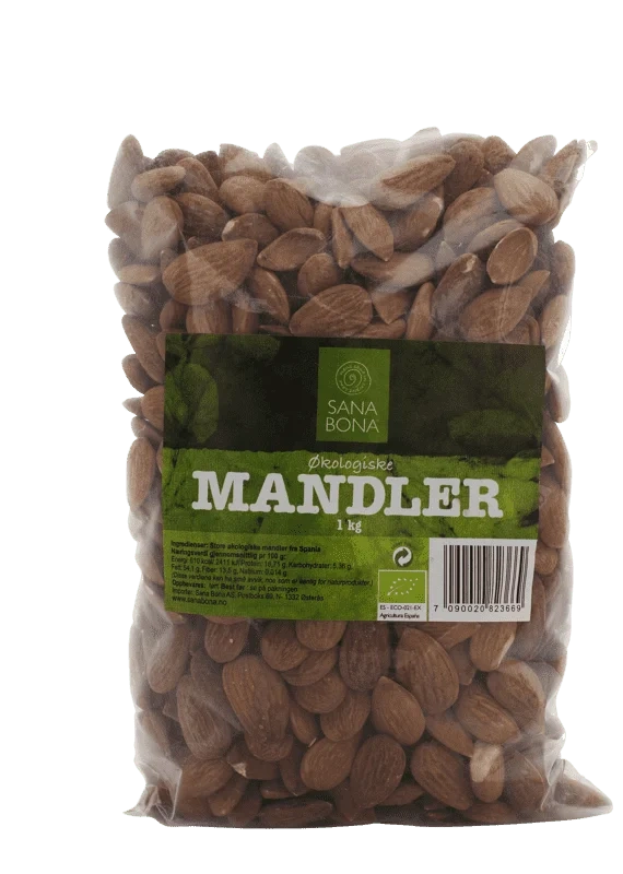Sana Bona Økologiske Mandler 1000g