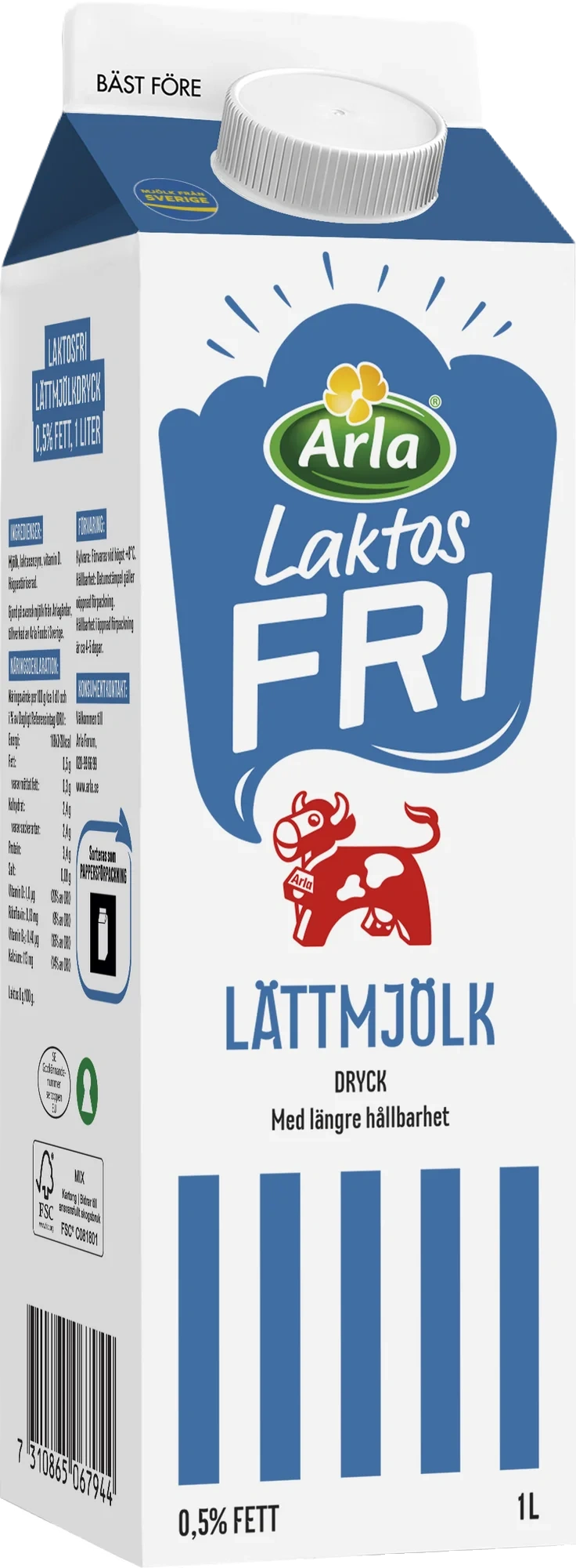 Laktosfri lättmjölkdryck 0.5% 1 liter