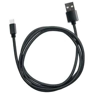 Metalllic Ladekabel Type C 1m Sort