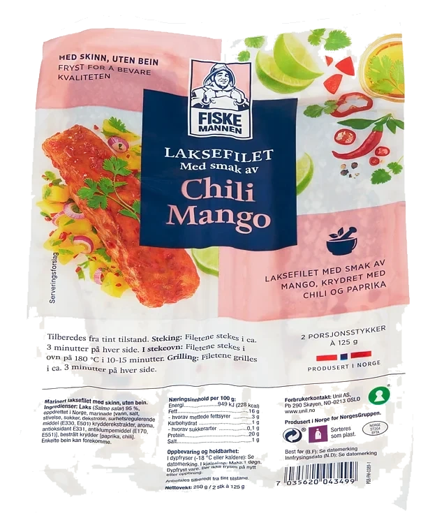 Laksefilet Chili Mango 250g Fiskemannen