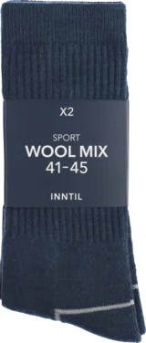 Sports Wool Socks, 2 Pairs, Mix, 41-45